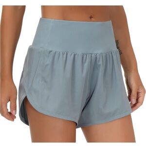 The Gym People Women’s High Waisted Running Shorts - L